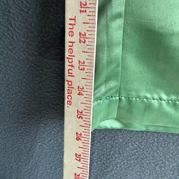 NWT Missguided Pleated Wide Leg Cropped Pants Women's Shiny 8 Green Pockets - Picture 6 of 12